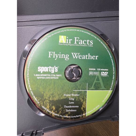 Sporty's Air Facts DVD - Flying Weather - Richard L. Collins VGC - Picture 9 of 11